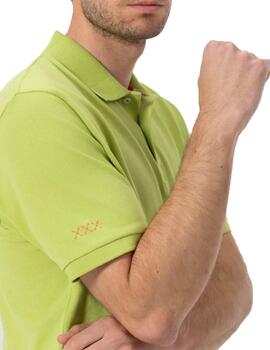 Polo elPulpo Bordado Contraste MC Verde Hombre