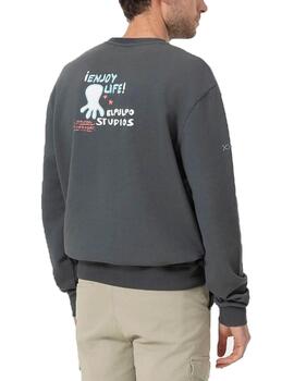 Sudadera elPulpo Enjoy Life Antracita Hombre