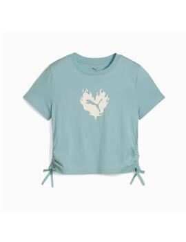 Camiseta Puma FLAMING LOVE Verde Niña