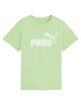 Camiseta Puma ESS Nº1 Logo Verde Fluo Niño