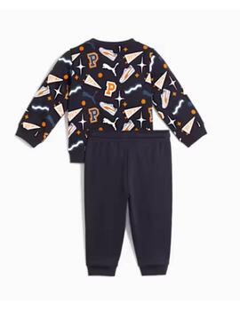 Set Puma MINICATS AOP Crew FL INF Azul