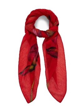 Foulard Desigual Big Fiore Rectang Rojo Mujer