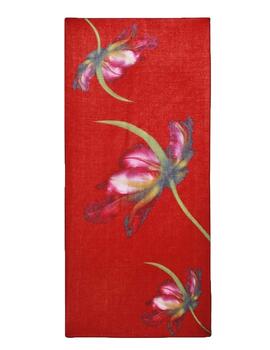 Foulard Desigual Big Fiore Rectang Rojo Mujer