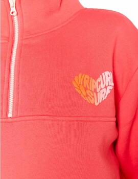 Sudadera Rip Curl Galicia Full Zip Coral Mujer