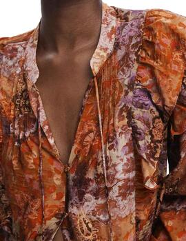 Blusa Desigual ROMANTICA Naranja Mujer