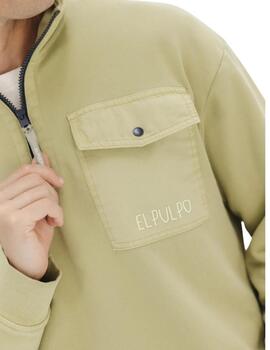 Sudadera elPulpo Perkins Bolsillo Verde Khaki 