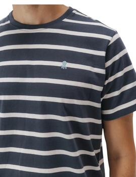 Camiseta elPulpo Básica Bordado Rayas Azul Marino