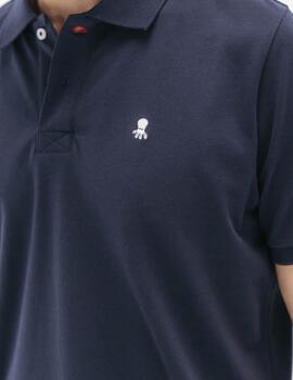 Polo elPulpo Lavado Bordado a Contraste Marino