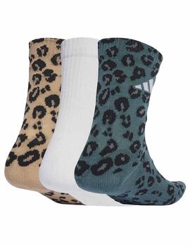 Calcetines Adidas LEO SOCK 3PP Beige/Verde/Blanco