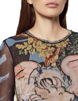 Camiseta Desigual DRAGON LACROIX Azul Mujer