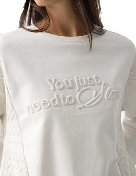 Sudadera Tiffosi Eggly Mujer Blanco Roto