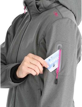 Chaqueta Softshell CMP Zip Titanio Mujer