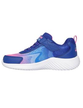 Zapatillas Skechers Bounder Waterproof Azul-Rosa