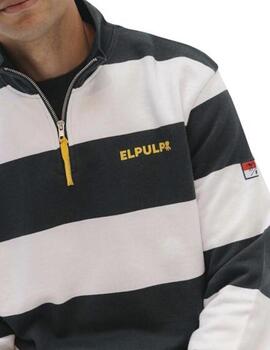Sudadera elPulpo Perkins Logo Rayas Verde Hombre