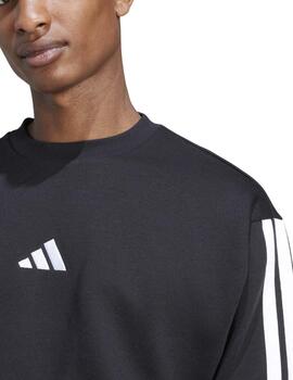 Sudadera Adidas M 3S FL Negro/Blanco Hombre