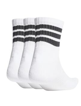 Calcetines Adidas 3S ESS C MID 3P Blanco/Negro