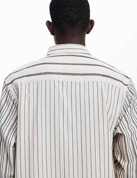 Camisa Desigual Jack ML Crudo/Marino Hombre