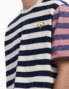 Camiseta Desigual Xavi MC Crudo/Multicolor Hombre