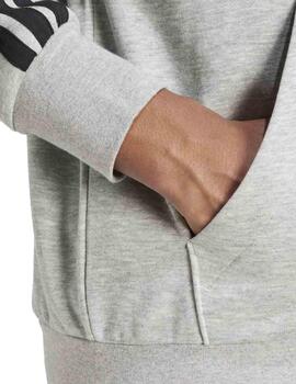 Chaqueta Adidas M 3S FL FZ HD Gris Hombre