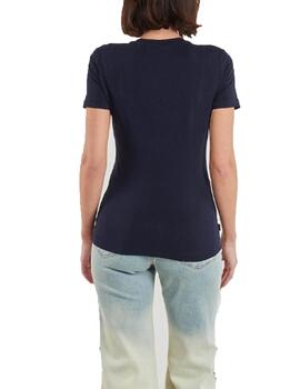 Camiseta Desigual Plata Marino Mujer