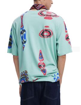 Camiseta Desigual Madagascar MC Verde Hombre