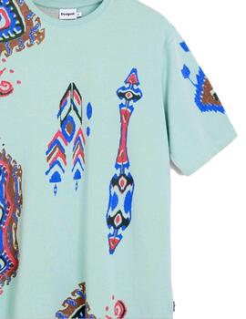 Camiseta Desigual Madagascar MC Verde Hombre