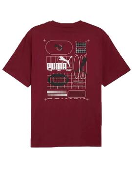 Camiseta Puma GRAPHIC Grid Granate Hombre
