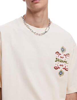 Camiseta Desigual Wisconsin MC Crudo Hombre