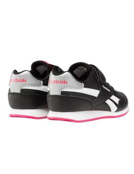 Zapatillas Reebok Royal CL Jog Ngr/Rosa/Bco Niña