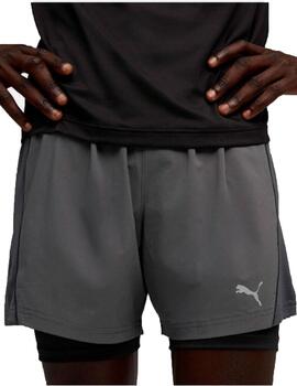 Short Puma Run Velocity 2in1 Hombre Gris