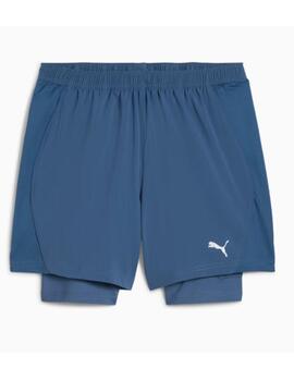 Short Puma Run Velocity 2in1 Hombre Azul