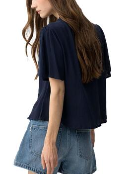 Blusa Tiffosi Siria_1 MC Azul Oscuro Mujer