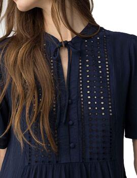 Blusa Tiffosi Siria_1 MC Azul Oscuro Mujer