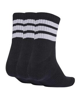 Calcetines Adidas 3S ESS C Mid 3P Negro/Blanco