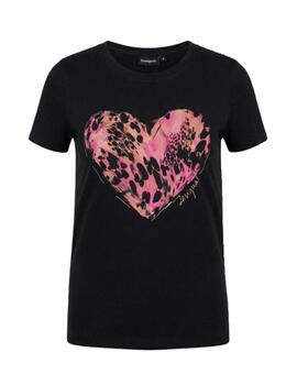 Camiseta Desigual Tiger Cor Negro Mujer