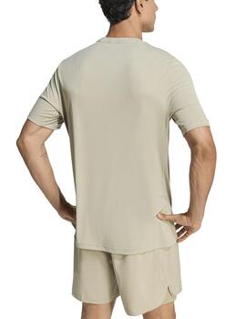 Camiseta Adidas Run Ess Tee M Beige Hombre