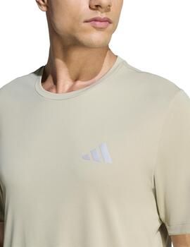 Camiseta Adidas Run Ess Tee M Beige Hombre