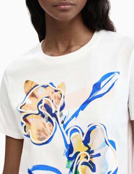 Camiseta Desigual Zurich Blanco Mujer