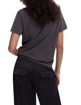 Camiseta Desigual Varsovia Gris Oscuro Mujer