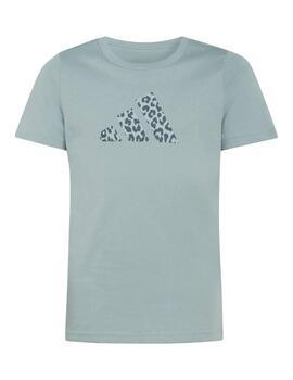 Camiseta Adidas Animal Print Graphic Verde Niña
