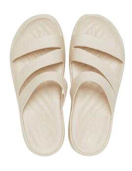 Chancla Crocs Getaway Strap Beige Mujer