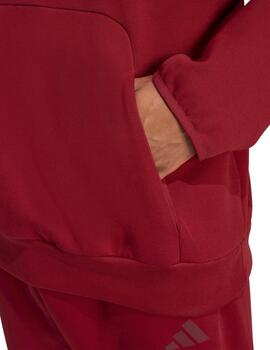 Sudadera Adidas Capucha FI SL Hombre Granate