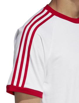 Camiseta 3-Stripes Blanco/Rojo