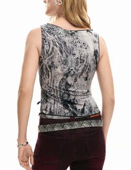Camiseta Desigual Edimburgo Negro Mujer