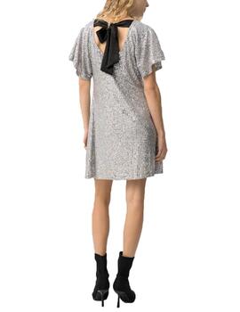 Vestido Tiffosi Dione MC Lentejuelas Plata Mujer