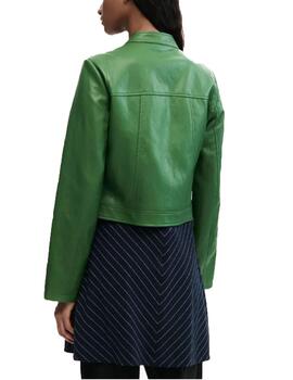 Chaqueta Desigual Ariel Efecto Piel Verde Mujer
