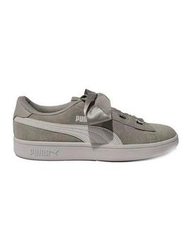 Zapatillas Puma Smash V2 Ribbon JR Gris