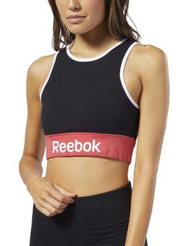 Sujetador Top Reebok Linear Logo Negro/Rojo