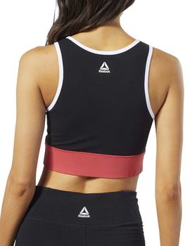 Sujetador Top Reebok Linear Logo Negro/Rojo