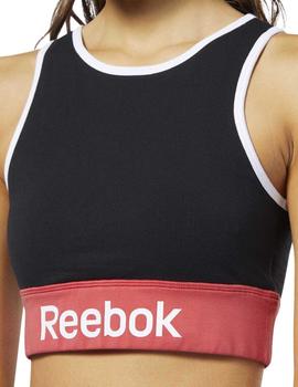 Sujetador Top Reebok Linear Logo Negro/Rojo